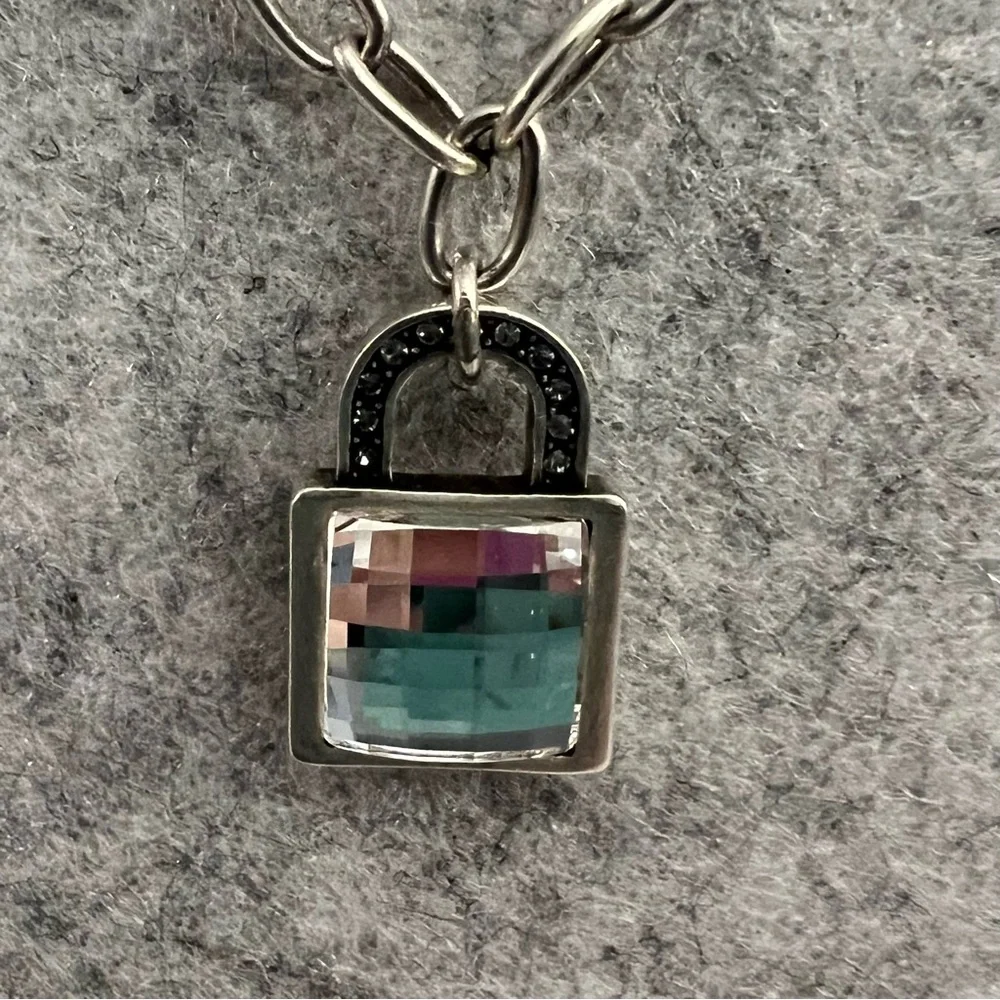 TOUCHSTONE CRYSTAL by Swarovski NECKLACE, Little Lock Necklace adjustable, NEW.